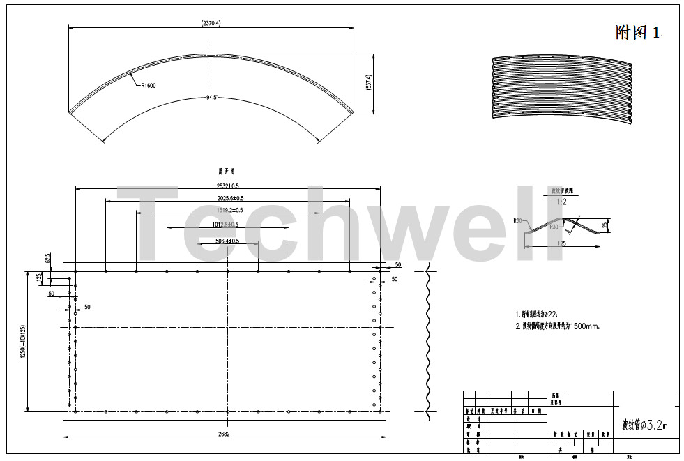 CORRUGATED PANEL PROFILE DRAIWNG